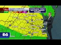Hour-by-Hour Level 2 severe weather risk Sunday with possible damaging wind gusts heavy rainfall