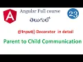 Input Decorator in Angular component communication in Angular Angular tutorials in Telugu