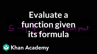 Evaluating functions given their formula Functions and their graphs Algebra II Khan Academy