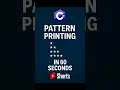 C Pattern Printing in 60 Seconds Perfect for Coding Interviews Beginners