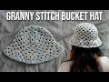 Granny Stitch Bucket Hat Tutorial Crochet Mesh Bucket Hat