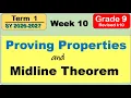 Grade 9 Math Term 1 Prove Properties of Parallelogram Rectangle Square Midline Theorem Week 10