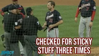 Scherzer gets checked for sticky stuff and chaos ensues a breakdown