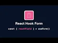 React Hook Form - useForm resetField