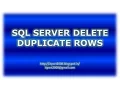 SQL Server Delete Duplicate Rows Simple Example
