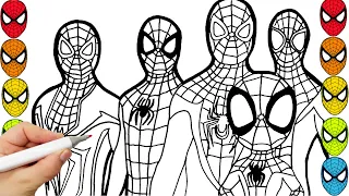 Spider-Man Coloring Pages Spider-Man and Friends draw marvel coloring compilation 27 super
