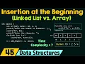 Inserting the Data at the Beginning Singly Linked List vs Array