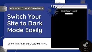 Add a Dark Mode Toggle to Your Website with HTML CSS JavaScript Easy Tutorial