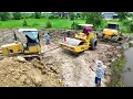 Download Lagu Full Video Incredible Landfill Project! Dump Truck 25.5Ton \u0026 Dozer Shantui Stuck, Technique Rescue!