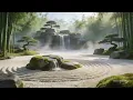 ZEN GARDEN 4K — Japan Bonsai Garden | Relaxing Water Sounds | Meditation | Sleep | 4 Hours
