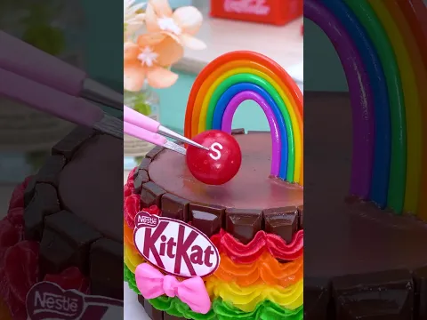 Sweet Miniature Chocolate KITKAT Cake🌈  Satisfying ASMR Mini Cake #shorts #asmr #miniature #minicake