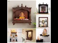 Wall mounted pooja shelf design Wooden pooja mandir design Wall temple idea