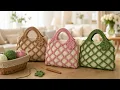 ✨ Crochet Bag Tutorial 🧶 | Elegant Green Lattice Tote 💚 Easy Crochet Bag for Beginners