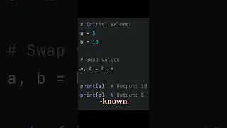 Python Trick Swapping Variables with Tuple Unpacking