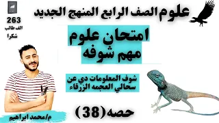 امتحان علوم ممتاز الصف الرابع وشرح تكيفات سحالي العجمه الزرقاء مهمه 