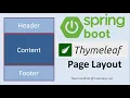 Thymeleaf Page Layout Include Header Footer and Menu