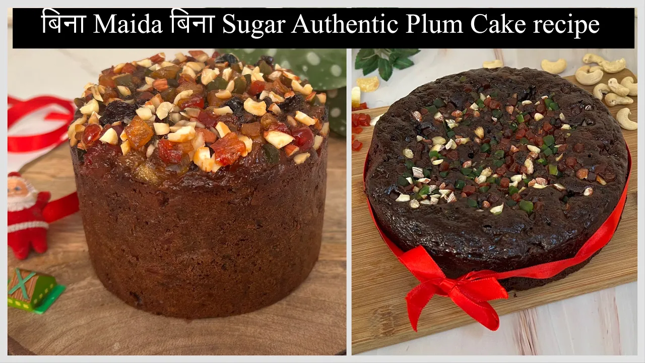 No Sugar, No Maida Best Eggless Christmas Plum Cake Recipe   Atta Gur Plum Cake   New Year Plum Cake