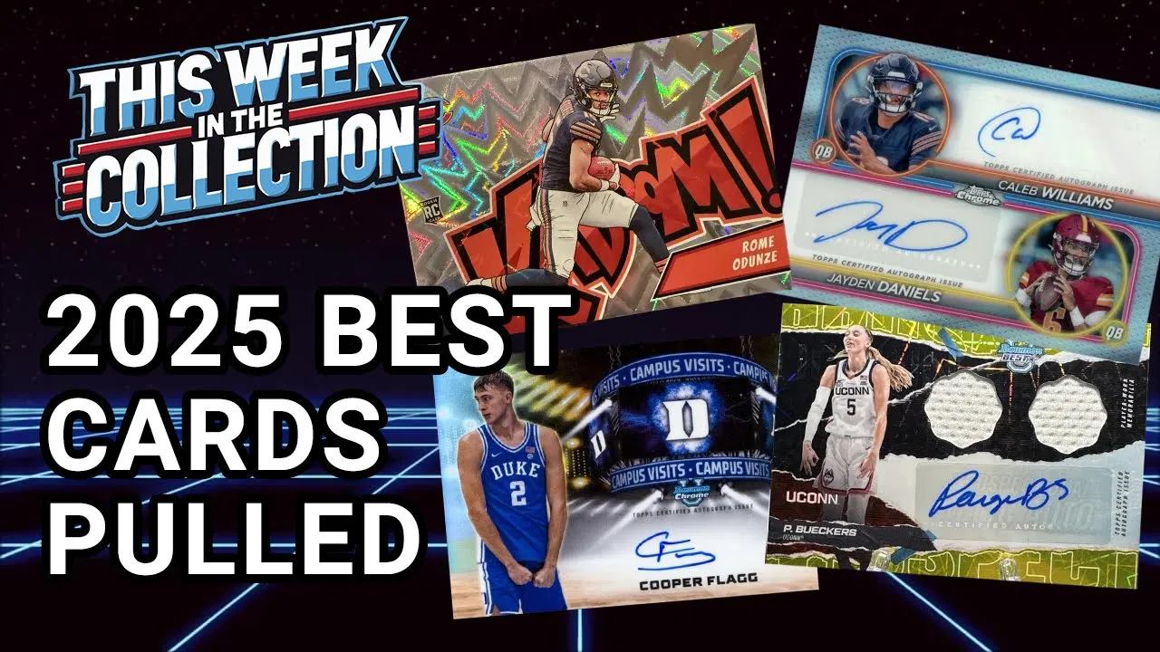 Top 5 Sports Card Pulls 2025 INSANE Autos Jayden Daniels, Caleb Williams, Cooper Flagg & Kaboom!