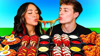 ROBLOX MUKBANG DATE vs IN REAL LIFE ASMR..