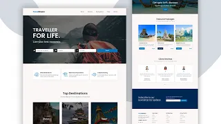 Create A Responsive Tour Travel Agency Website Design Using HTML CSS and JavaScript