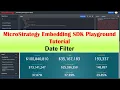 MicroStrategy Embedding SDK Playground Tutorial - Date Filter