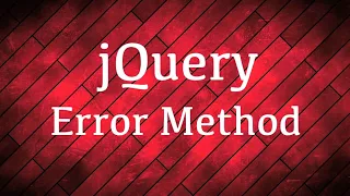 jQuery Error Method