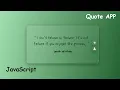 Create a Quote Generator App in HTML CSS JavaScript JavaScript Tutorial