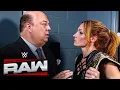 Becky Lynch confronts Paul Heyman on behalf of Seth Rollins Raw highlights Oct 20 2025