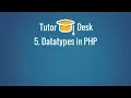 Datatype in PHP