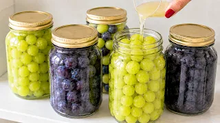 I Preserve Grapes in Jars Without Sugar — They Stay Fresh for Years