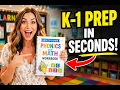 K-1 Back to School Phonics Math Review Workbook Beginning Sounds Early Literacy