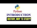 Introduction to Python Programming Language History Why Study it