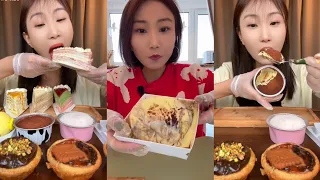 new asmrmukbang kwai eating dessert chocolava cream crepe cake mochi eating asmr fifa food fyp
