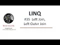 Left join in linq LINQ tutorial for beginners