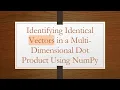 Identifying Identical Vectors in a Multi-Dimensional Dot Product Using NumPy