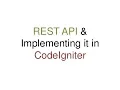 Quick and simple Rest api in codeigniter tutorial