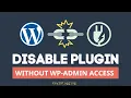 How To Deactivate WordPress Plugin without WP-Admin Access Manual deactivation using Cpanel