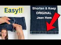 How to Shorten Jeans-Keep the Original Factory Jean Hem - Pro results with Domestic Sewing Machine