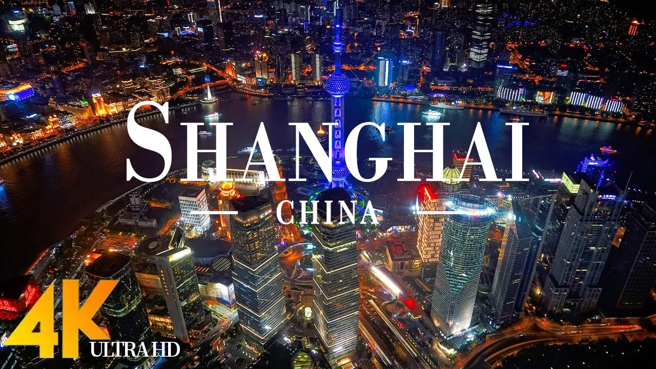 Shanghai 4K drone view • Aerial View Over Shanghai | Relaxation film with calming music