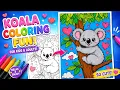 Cute Koala Coloring Relaxing Coloring for Kids Adults Color Along Fun