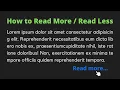 Read More Read Less JavaScript Tutorial