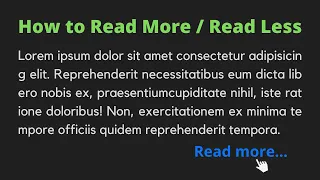 Read More Read Less JavaScript Tutorial
