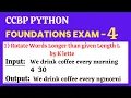 Rotate Words Longer than given Length L by K lette Foundations Exam - 4 Python CCBP 4 0