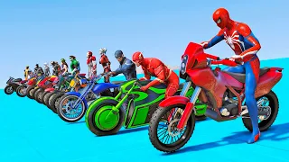 motos com homem aranha e her is desafio com motos e her is na rampa do hulk gta v