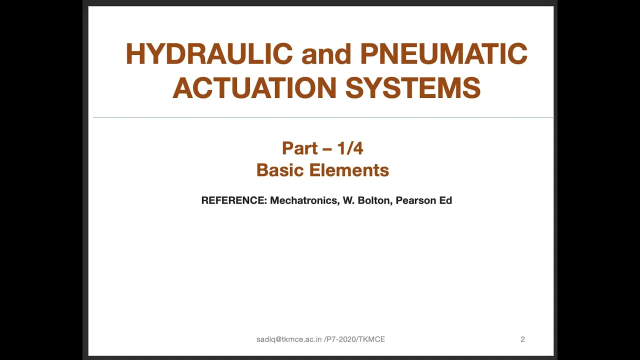 Hydraulic Systems Part-1 Basic elements