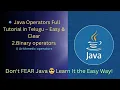 Java Arithmetic Operators in Telugu Binary Operators Explained with Examples Lecture 5