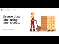License plate label layouts and printing