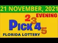 PICK EVENING Florida Lottery drawing for November 21 2021