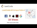 LeetCode 63 Unique Paths II - Amazon Interview Question