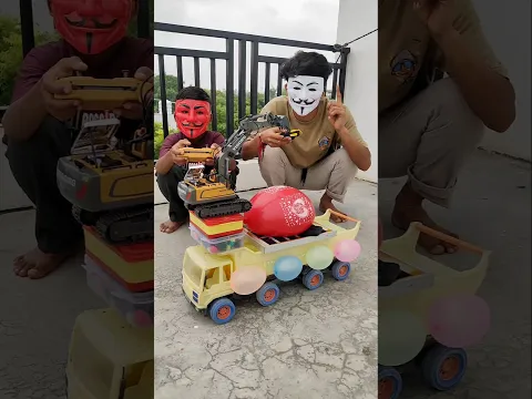 JCB balloon 🎈 😱 attack video || #JCB #cartoon #funny  #viral #YouTubeshort